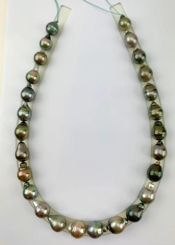 Tahitian Pearl necklace, Multi Color! 11-12.6 mm, Baroque/Circle Tahitian Cultured Pearl necklace, Lot222345-1114-082922-4 - Image 4