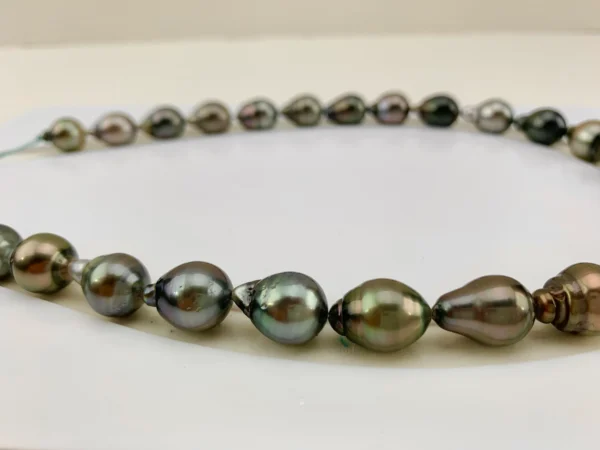 Tahitian Pearl necklace, Multi Color! 11-12.6 mm, Baroque/Circle Tahitian Cultured Pearl necklace, Lot222345-1114-082922-4 - Image 6