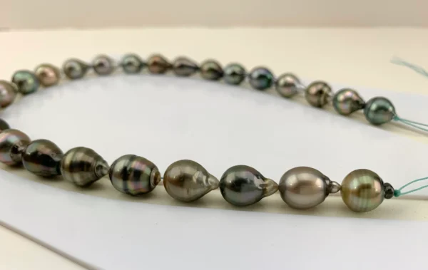 Tahitian Pearl necklace, Multi Color! 11-12.6 mm, Baroque/Circle Tahitian Cultured Pearl necklace, Lot222345-1114-082922-4 - Image 8