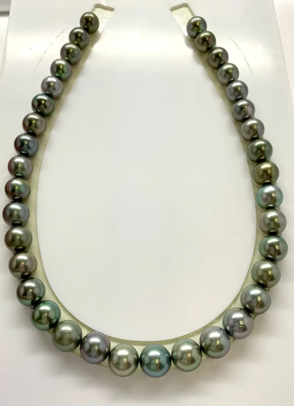Loose Tahitian Pearl Necklace, 11.0-12.0 mm Round/Near Round Multi color Tahitian Cultured pearl Necklace, wholesale pearls-Lot20820-1112-2 - Image 3