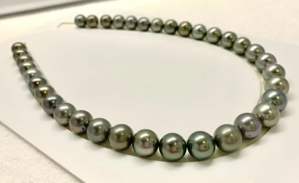Loose Tahitian Pearl Necklace, 11.0-12.0 mm Round/Near Round Multi color Tahitian Cultured pearl Necklace, wholesale pearls-Lot20820-1112-2 - Image 4