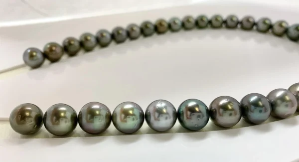 Loose Tahitian Pearl Necklace, 11.0-12.0 mm Round/Near Round Multi color Tahitian Cultured pearl Necklace, wholesale pearls-Lot20820-1112-2 - Image 6