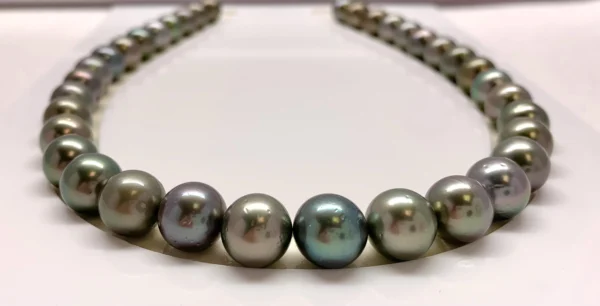 Loose Tahitian Pearl Necklace, 11.0-12.0 mm Round/Near Round Multi color Tahitian Cultured pearl Necklace, wholesale pearls-Lot20820-1112-2