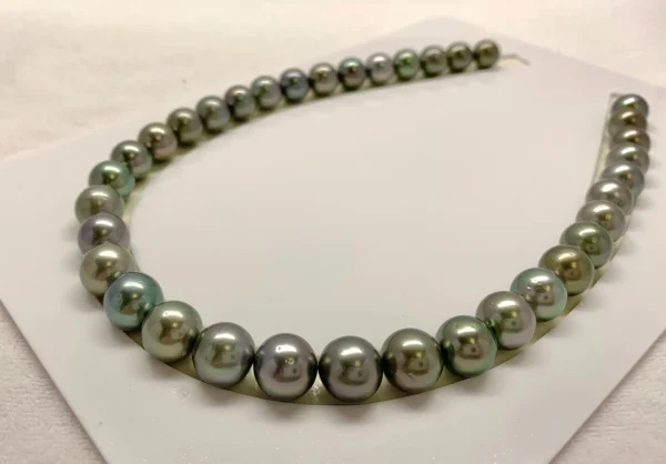 Loose Tahitian Pearl Necklace, 11.0-12.0 mm Round/Near Round Multi color Tahitian Cultured pearl Necklace, wholesale pearls-Lot20820-1112-2 - Image 8